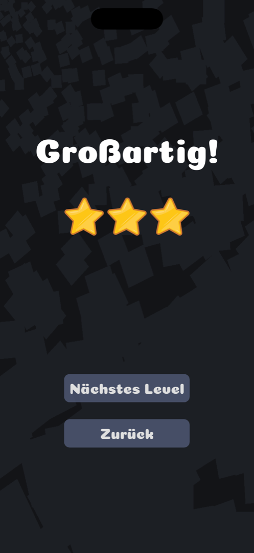 Abgeschlossenes Level mit drei Sternen